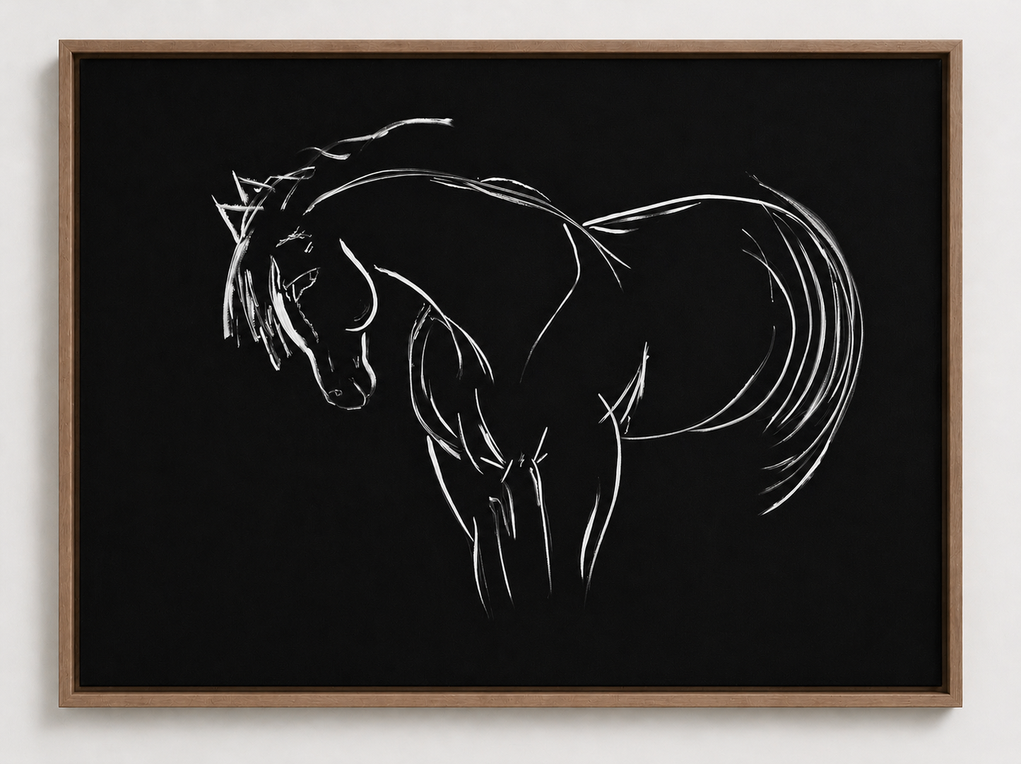 Unbothered, The Dark Horse Drifts On Framed